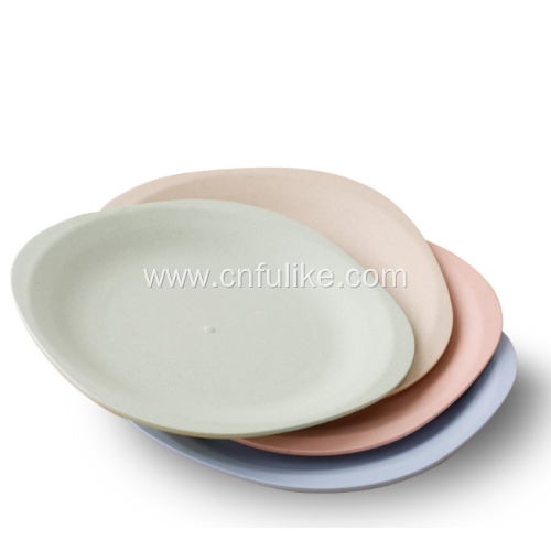 Square Wheat Straw Plastic Plates for Home